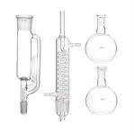 500ml 24/40 Glass Soxhlet Extractor Graham Coil Condenser Deschem-0