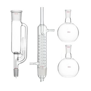 500ml 24/40 Glass Soxhlet Extractor Graham Coil Condenser Deschem-0