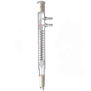 Laboy Glass Coiled Reflux Condenser 175mm in Coil Length with 24/40 Glass Joints & Glass Hoses-0