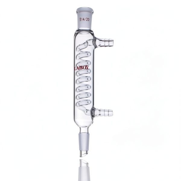 Laboy Glass Coiled Condenser with 14/20 Joints 100mm Jacket-0